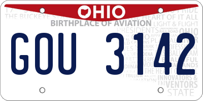 OH license plate GOU3142