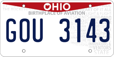 OH license plate GOU3143