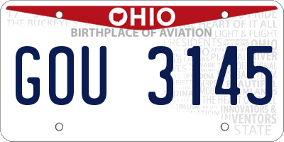 OH license plate GOU3145