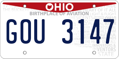 OH license plate GOU3147