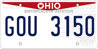 OH license plate GOU3150