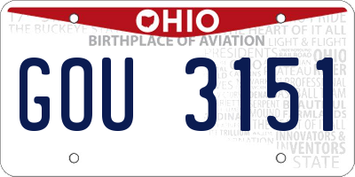 OH license plate GOU3151