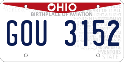 OH license plate GOU3152