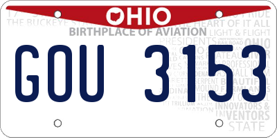 OH license plate GOU3153