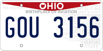 OH license plate GOU3156