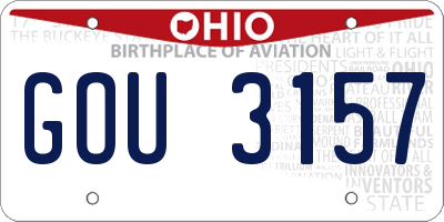 OH license plate GOU3157