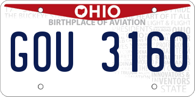 OH license plate GOU3160