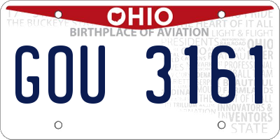 OH license plate GOU3161