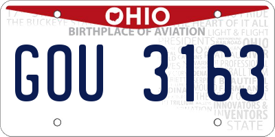 OH license plate GOU3163