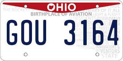 OH license plate GOU3164