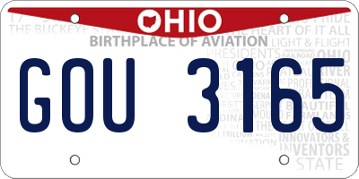 OH license plate GOU3165