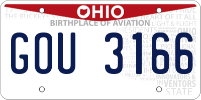 OH license plate GOU3166