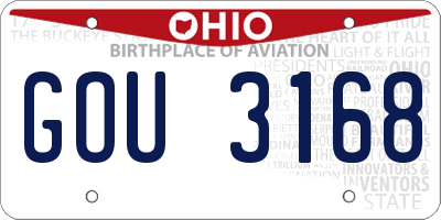 OH license plate GOU3168