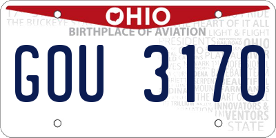 OH license plate GOU3170