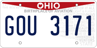 OH license plate GOU3171