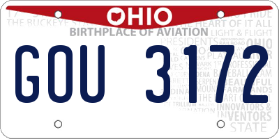 OH license plate GOU3172