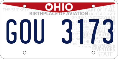OH license plate GOU3173
