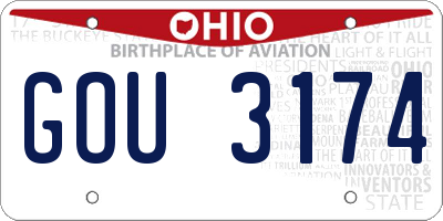 OH license plate GOU3174