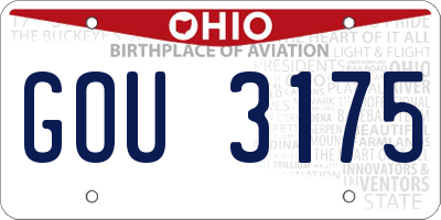 OH license plate GOU3175