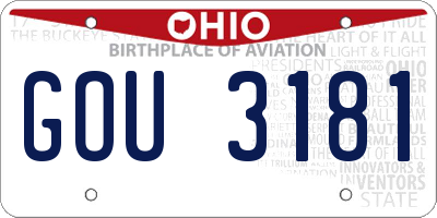 OH license plate GOU3181