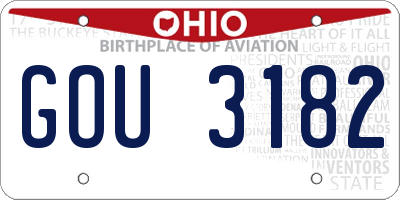OH license plate GOU3182
