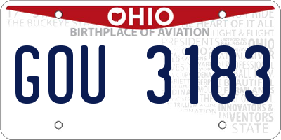 OH license plate GOU3183