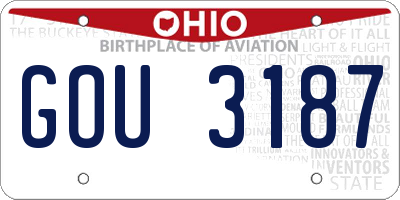 OH license plate GOU3187