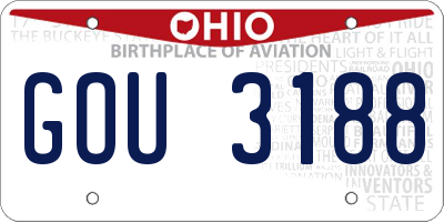 OH license plate GOU3188