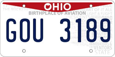 OH license plate GOU3189