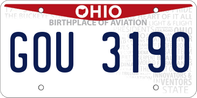 OH license plate GOU3190