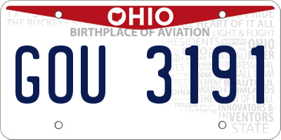 OH license plate GOU3191