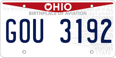 OH license plate GOU3192