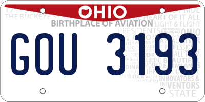 OH license plate GOU3193