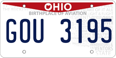 OH license plate GOU3195
