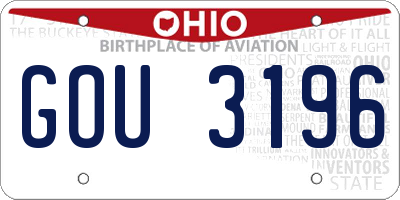 OH license plate GOU3196