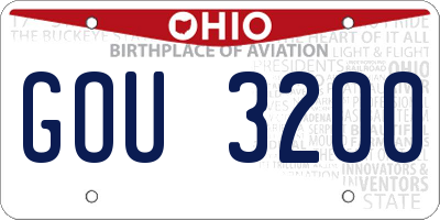 OH license plate GOU3200