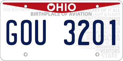 OH license plate GOU3201