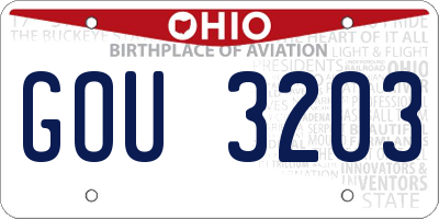OH license plate GOU3203