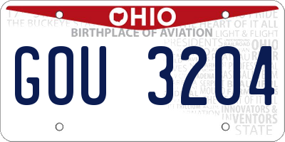OH license plate GOU3204