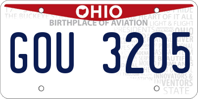 OH license plate GOU3205