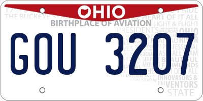 OH license plate GOU3207