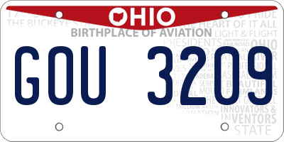 OH license plate GOU3209