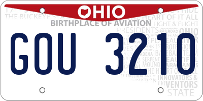 OH license plate GOU3210