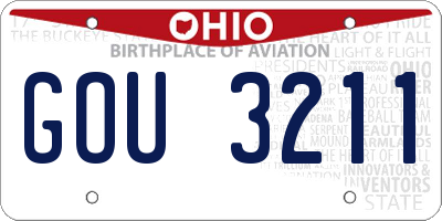 OH license plate GOU3211