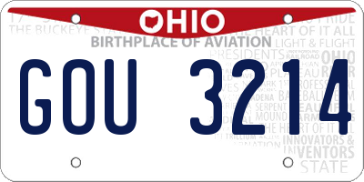 OH license plate GOU3214