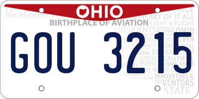 OH license plate GOU3215