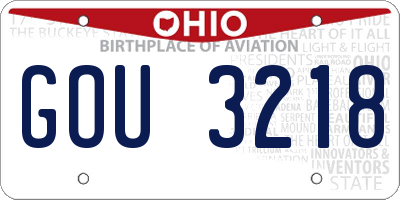 OH license plate GOU3218