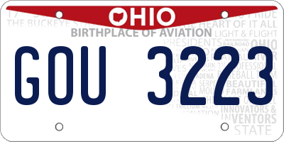 OH license plate GOU3223