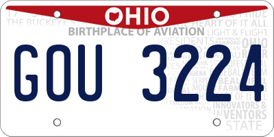 OH license plate GOU3224