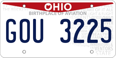 OH license plate GOU3225